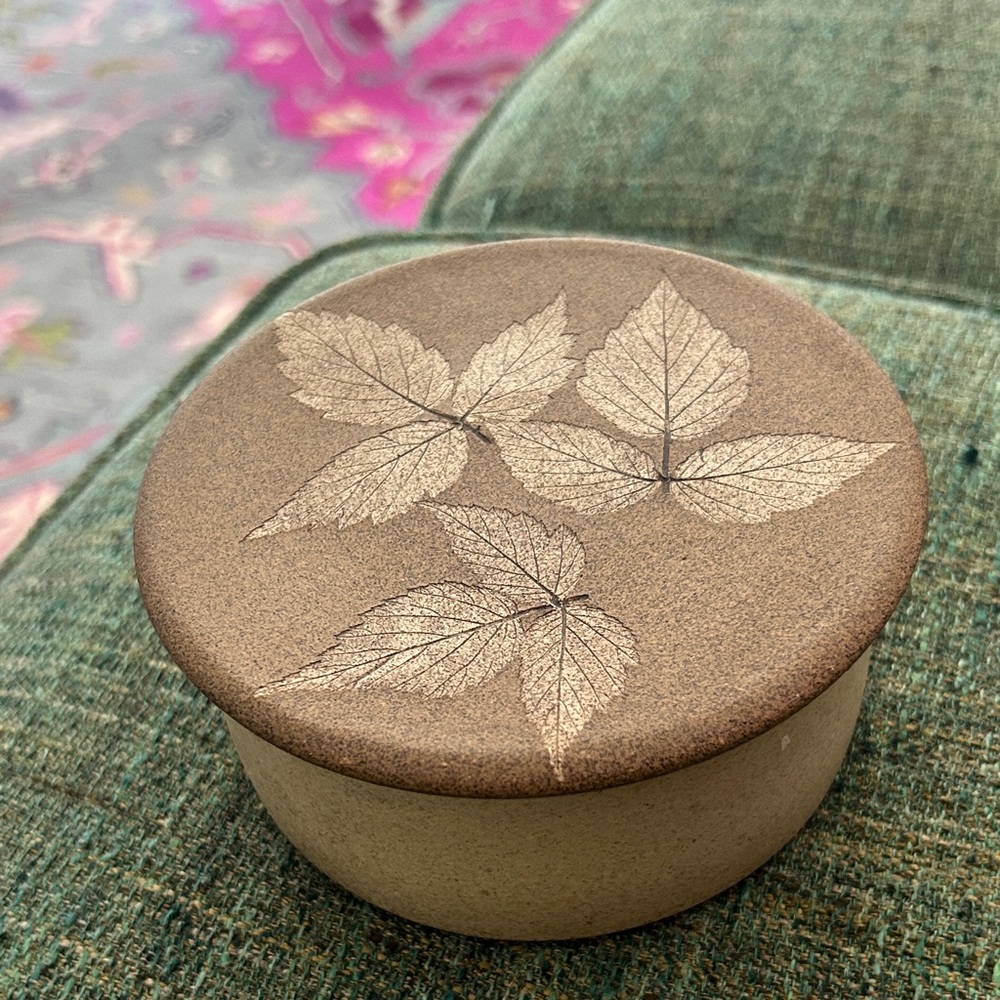 Wizard of Clay Studio Pottery NY Bristoleaf Lidded Trinket Box Boho Decor